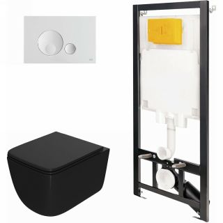 Комплект унитаза с инсталляцией Point Меркурий 886914GBO1+PN41831BM с сиденьем Микролифт