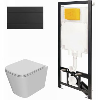 Комплект унитаза с инсталляцией Point Ника 886914SLO3+PN41081 с сиденьем Микролифт