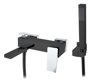 Смеситель для ванны Boheme Q 143-BCR.2 чёрный/хром