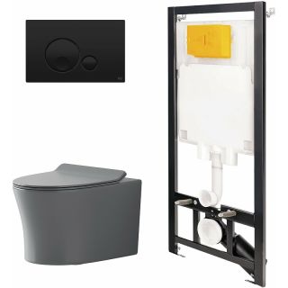 Комплект унитаза с инсталляцией Point Вега 886914GBO3+PN41711GM с сиденьем Микролифт