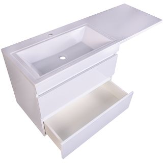 Тумба под раковину Style Line Даллас Люкс Plus 140 L СС-00002386 подвесная белый