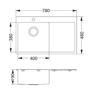 Кухонная мойка Alveus 1124384 Quarto 30 Brs-90 78x48
