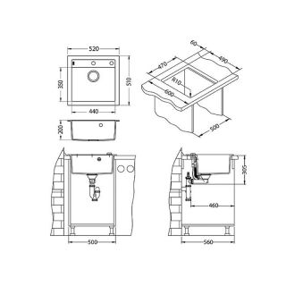 Кухонная мойка Alveus Granital+ Formic 20 Arctic G11 520x510x200 1128395 Белая