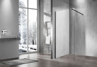 Душевая перегородка Vincea Walk-In 60 VSW-1H600CLB профиль Черный стекло прозрачное