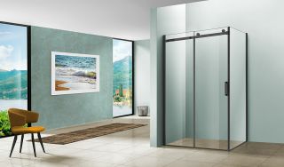 Душевой уголок Vincea Como 130x100 VSR-1C1013CLB профиль Черный стекло прозрачное