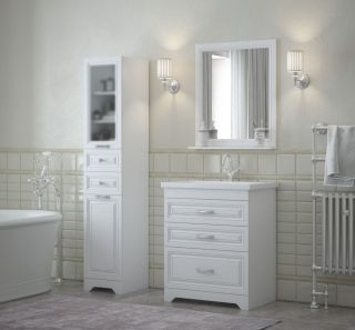 Зеркало с полкой Corozo Каролина 70см белый SD-00000925