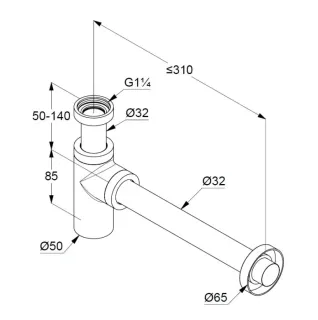 Сифон для раковины Kludi 10020N1-00 брашированная бронза