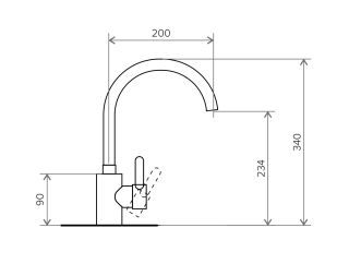 Смеситель для кухни Tolero Элара серый металлик 464032