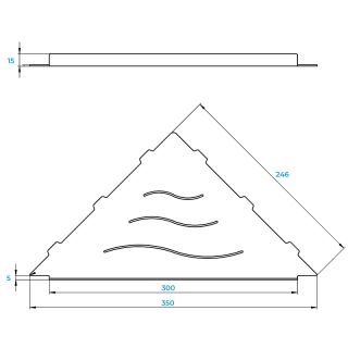Металлическая полка RGW MT-12W 49279912-01 угловая Белая