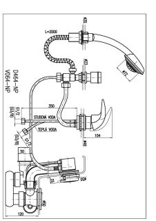 Смеситель на борт ванны Rav Slezak Dunaj D464.5/NP2/570 хром