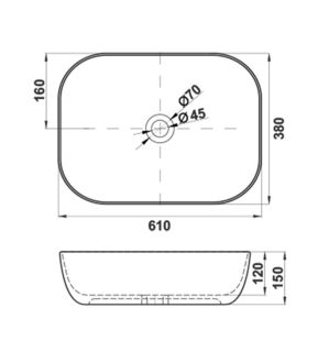Накладная раковина Melana 320362B-805 61см белый