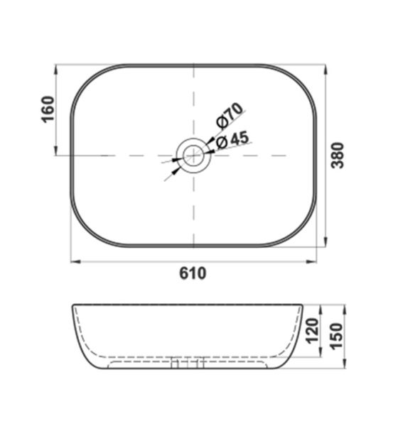 Накладная раковина Melana 320362B-805 61см белый