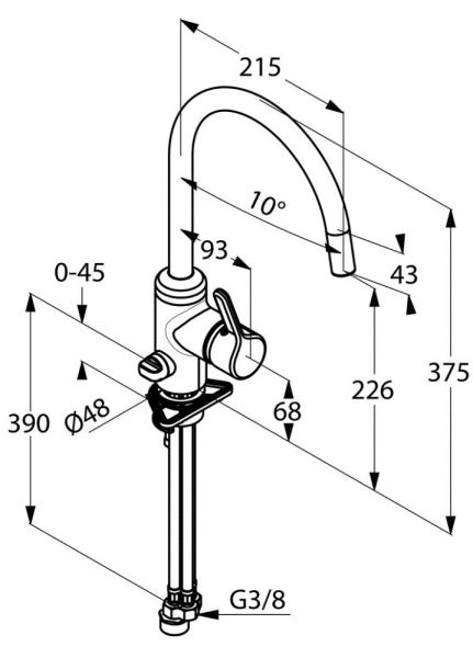 Смеситель для кухни Kludi Bingo Star хром 428360578