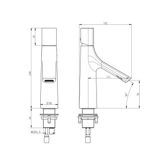 Смеситель для раковины Wonzon & Woghand The One WW-H010-BGG тёмный графит