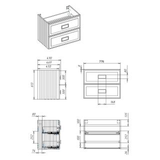 Тумба под раковину La Fenice Cubo FNC-01-CUB-G-80-2  77.6 см