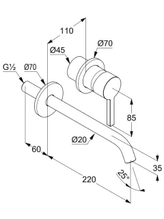 Смеситель для раковины Kludi Nova Fonte Pura 20245N515 брашированный никель