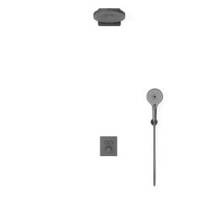 Душевой комплект Vincea Inspire VSFW-3I21T1GM встраиваемый, термостатический, двухрежимный, вороненая сталь