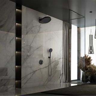 Душевой комплект Vincea Inspire VSFW-3I22MT3MB встраиваемый, термостатический, двухрежимный, черный