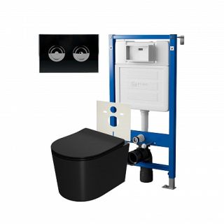 Комплект унитаза с инсталляцией Point Элемент PN48208BC с сиденьем Микролифт