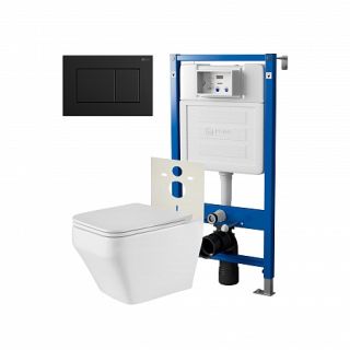 Комплект унитаза с инсталляцией Point Элемент PN48225BM с сиденьем Микролифт