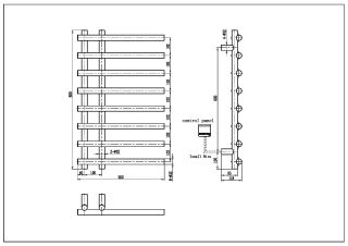 Полотенцесушитель электрический Boheme Uno 722-CB 50x80 см диммер слева брашированная медь