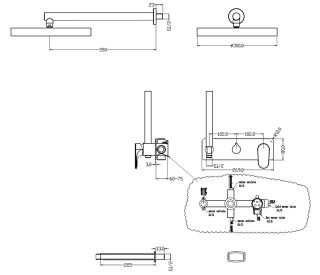 Душевой комплект Boheme Spectre 454-2-MG золото матовое
