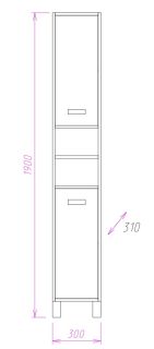Пенал напольный Onika Гамма 403042 30см ясень шимо/венге