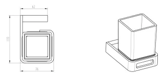 Стакан для зубных щёток Boheme Q 10944-SGM оружейная сталь