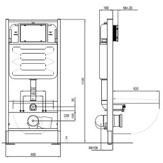 Комплект унитаза с инсталляцией Aquatek SET AQUATEK ПОЛАРИС-025 4в1 с сиденьем Микролифт и клавишей смыва белой