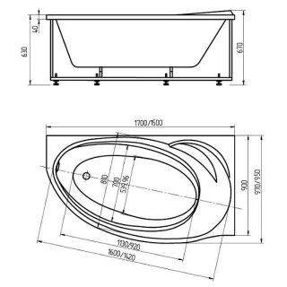 Акриловая ванна Aquatek Бетта BET170-0000154 170х97 см