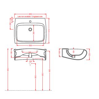 Раковина ArtCeram Hidra HI-LINE COL003 12 00 белая 65 см