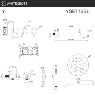 Душевой комплект WHITECROSS YSET13BL черный