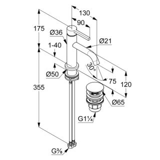 Смеситель для раковины Kludi Nova Fonte Pura 202660515 хром