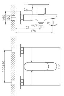 Смеситель для ванны Haiba HB60590 хром