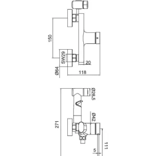 Гигиенический душ Frap F2067 хром