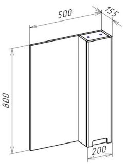 Зеркало-шкаф Bellezza Пегас 50см правый бежевый 00000011158