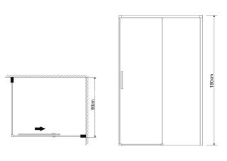 Боковая стенка Grossman Fly1 GR-P90Fl1 90см хром/прозрачное