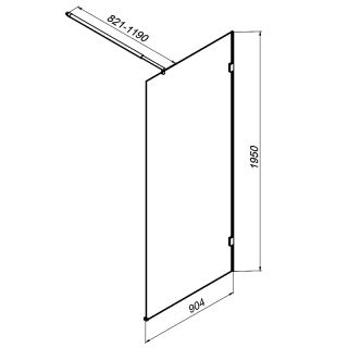 Душевая перегородка AM.PM X-Joy 90 W94UWI-90-F1-MTE профиль Хром матовый стекло прозрачное