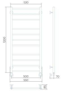 Водяной полотенцесушитель Larusso Джаз премиум П11 50x120см хром 4670078535603