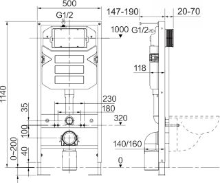 Комплект с инсталляцией Ceramica Nova CN3001_1001M_1000 унитаз Play CN3001 крышка-сиденье с микролифтом и инсталляция Envision CN1001M с кнопкой смыва хром матовой Round