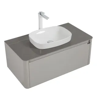 Тумба с раковиной Black&White Universe 9151000 100 см светло-серый