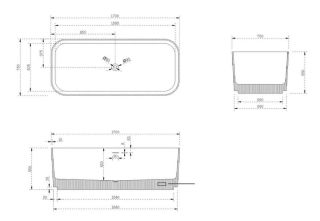 Ванна из искусственного камня NT Bagno Favoloso NT221 170x75см белый матовый