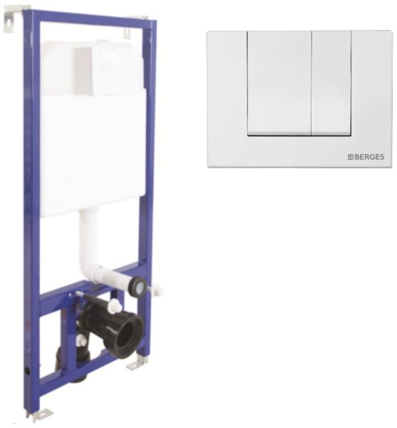 Инсталляция для унитаза Berges Novum S1 с кнопкой белый 040241