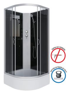 Душевая кабина Niagara NG-3502-14BK 100x100см серебро/тонированное