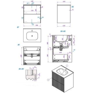 Тумба под раковину La Fenice Terra FNC-01-TER-B-60-2 белая матовая 60 см