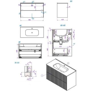 Тумба под раковину La Fenice Terra FNC-01-TER-C-100-2 бежевая матовая 100 см