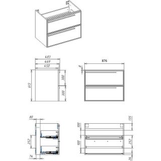 Тумба под раковину La Fenice Elba FNC-01-ELB-BG-90-2 синяя матовая 90 см