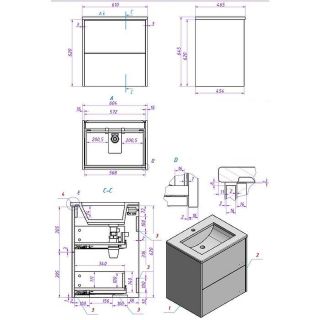 Тумба под раковину La Fenice Simpla FNC-01-SIM-G-60-2 Серо-зеленая 60 см