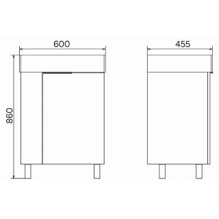 Тумба с раковиной Comforty Асти 60 00-00019247 Белый глянец