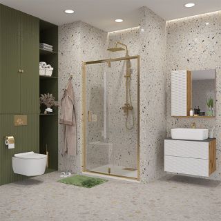 Душевая дверь Niagara NG-43-10AG 100см золото/прозрачное